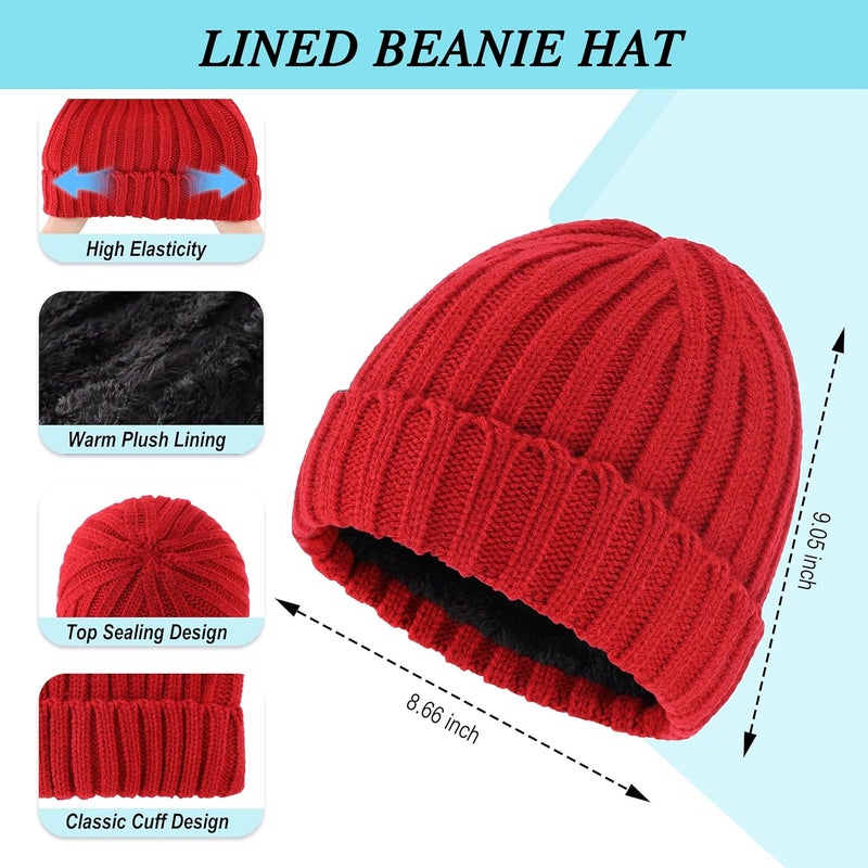 Connectyle 3 PCS Fleece Lined Cold Weather Set, Warm Winter Beanie Hat, Long Scarf and Touchscreen Gloves for Men & Women - Image 2